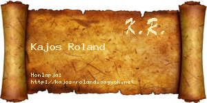 Kajos Roland névjegykártya